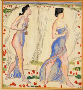 Tutkimus "Die Cempfindung I", n. 1901-02 tekijältä Ferdinand Hodler
