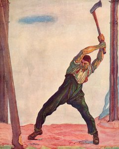 Puunhakkaaja, 1910. tekijältä Ferdinand Hodler