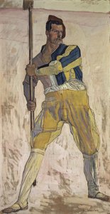Soturi alabardilla, n. 1898. tekijältä Ferdinand Hodler