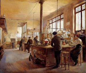 Kunnan laboratoriossa on poliisiprefektuuri Boulevard du Palace. Ferdinand Joseph Gueldryn (1858-1945) maalaus