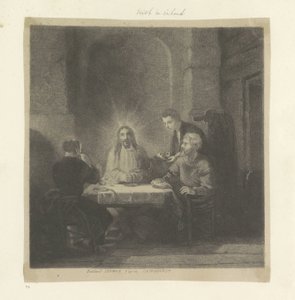Maaltijd te Emmaus Kokoelma kahdeksankymmentäviisi alkuperäistä vedosta (sarjan nimi) tekijältä Ferdinand Lehman