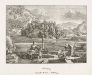 Seitsemän näkymää Salzburgissa ja Berchtesgadenissa: Maanantai: Rosenecker Garden Salzburg, 1823.