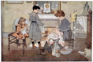 Vauvan kylpy, n. 1930 (printti) tekijältä Ferdinand Raffin