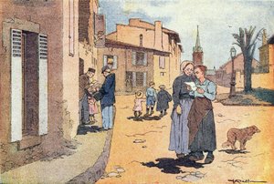 Postimies, lapsuuden kuvakirjassa, n. 1900 (kaiverrus)