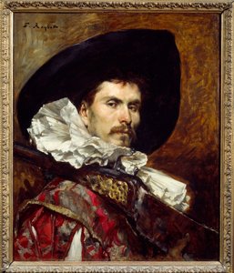 Harquebusier 1600-luvulla Ferdinand Roybetin (1840-1920) maalaus 1800-luvun Lyon, Musee des Beaux Arts