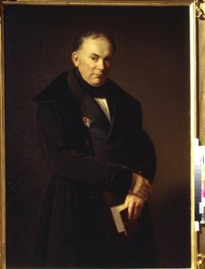Runoilija Vasili Andrejevitš Žukovskin (1783-1852) muotokuva (runoilija V. Žukovskin muotokuva). Ferdinand Theodor Hidebrandtin (1804-1874) maalaus, öljy kankaalle, 1844. Saksalainen taide (Dusseldorf) tekijältä Ferdinand Theodor Hildebrandt