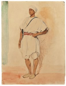 Pysyvä marokkolainen (kynä ja akvarelli paperilla) tekijältä Ferdinand Victor Eugene Delacroix
