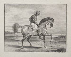 Afrikkalainen hevosen selässä, 1823. tekijältä Ferdinand Victor Eugene Delacroix