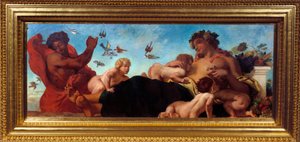 Maatalous Äiti, joka imettää lapsiaan. Eugene Delacroix (1798-1863) maalaus tekijältä Ferdinand Victor Eugene Delacroix