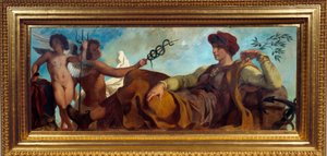 Eugene Delacroix (1798-1863) maalausteollisuuden allegoria tekijältä Ferdinand Victor Eugene Delacroix