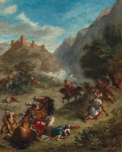 Arabit taistelut vuorilla tekijältä Ferdinand Victor Eugene Delacroix