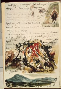 Marokon asiakirjat. Piirustus: Eugene Delacroix (1798-1863) tekijältä Ferdinand Victor Eugene Delacroix