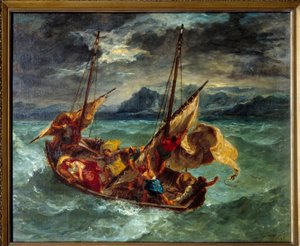 Kristus Generaseth-järvellä (Genesareth). Eugene Delacroix (1798-1863) maalaus tekijältä Ferdinand Victor Eugene Delacroix