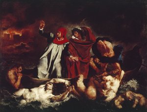 Danten vene, Dante Alighierin Divina Commedialta (öljy kankaalle tekijältä Ferdinand Victor Eugene Delacroix