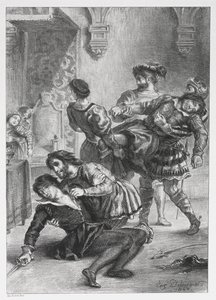 Hamlet: Hamletin kuolema, 1843. tekijältä Ferdinand Victor Eugene Delacroix