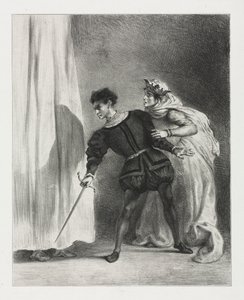 Hamlet: Poloniuksen murha, 1834. tekijältä Ferdinand Victor Eugene Delacroix