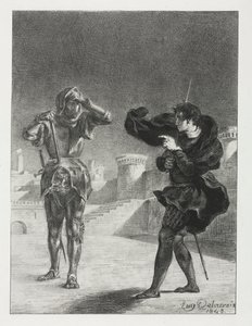 Hamlet: Phantom on the Terrace, 1843. tekijältä Ferdinand Victor Eugene Delacroix