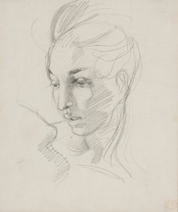 Head of Liberty (grafiittikynä paperilla) tekijältä Ferdinand Victor Eugene Delacroix