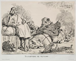 Tetuanin muletöörit, 1833. tekijältä Ferdinand Victor Eugene Delacroix