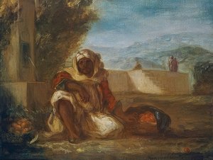 Oranssi myyjä Marokossa. Noin 1835 tekijältä Ferdinand Victor Eugene Delacroix