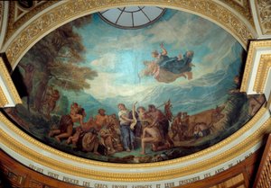 Orphee tulee valvomaan yhä villiä kreikkalaisia ja opettamaan rauhan taiteita. tekijältä Ferdinand Victor Eugene Delacroix