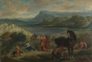 Ovid skyyttien keskuudessa tekijältä Ferdinand Victor Eugene Delacroix