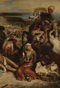 Kohtauksia Khioksen verilöylystä, 1822 öljy kankaalle yksityiskohta numerosta 63566 tekijältä Ferdinand Victor Eugene Delacroix