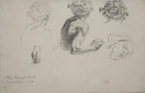 Tutkimuslehti "Trajanuksen tuomiolle", n. 1840 (kynä paperille) tekijältä Ferdinand Victor Eugene Delacroix