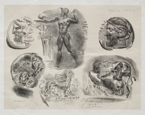 Arkki kuudella antiikkimitalilla, 1825. tekijältä Ferdinand Victor Eugene Delacroix