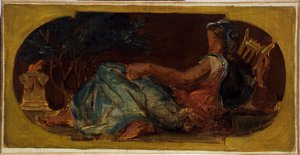 Luonnos Salon de la Paix -tapahtumaa varten Pariisin kaupungintalolla: Minerve, vuosien 1849 ja 1852 välillä (öljy kankaalle). tekijältä Ferdinand Victor Eugene Delacroix