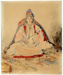 Tangerin juutalainen avioliitto. Eugene Delacroixin akvarellipiirros (1798-1863) tekijältä Ferdinand Victor Eugene Delacroix