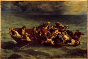 "Don Juanin" uppoaminen. Kuva George Gordon Byronin kirjasta Lord Byron (1788-1824) "Don Juan", laulu II. Eugene Delacroix (1798-1863) maalaus tekijältä Ferdinand Victor Eugene Delacroix