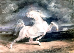 Valkoinen hevonen, 1800-luku tekijältä Ferdinand Victor Eugene Delacroix