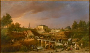 Sint-Jorispoortin Pyhän Yrjön portin purku 1866, 1869. tekijältä Ferdinand de Braekeleer the Elder