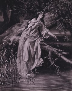 Kohtaus Shakespearen Hamletista (IV näytös, kohtaus 7) (litho) tekijältä Ferdinand the Elder Piloty