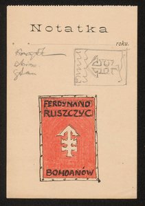 Exlibris Ferdynanda Ruszczyca - Entwurf tekijältä Ferdynand Ruszczyc