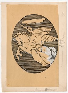 Muse auf Pegasus, Emblem des Theaters "Lutnia" in Wilna tekijältä Ferdynand Ruszczyc