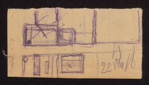Entwürfe für den Umbau der "Mauer" in Bohdanów - Plan der Gutshofanlagen (?) tekijältä Ferdynand Ruszczyc