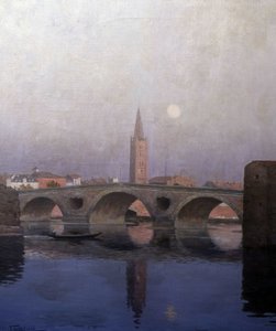 Le Pont Neuf Toulousessa, 1900-luvun alku (maalaus) tekijältä Fernand Antonin Mercié