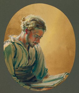 Nuori mies lukemassa Gustrowissa tekijältä Fernand Barbier