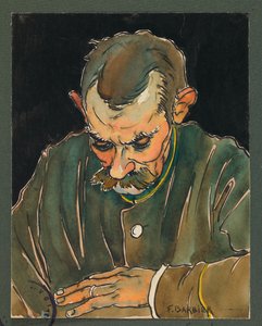 Phongeron lukee vaimonsa kirjeen, Gustrow... tekijältä Fernand Barbier