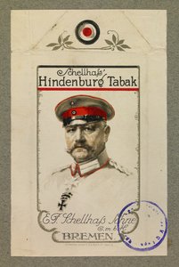 Hindenbourgin muotokuva tupakka-askissa tekijältä Fernand Barbier