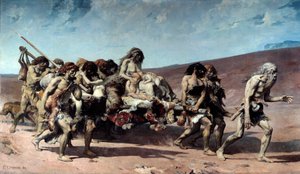 Kain, yksityiskohta. Kuvitus Victor Hugon romaanista "The Legend of the Siecles"". Fernand Cormonin (1845-1924) maalaus