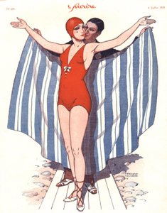 Le Souriren etukansi, heinäkuu 1929 (värilitho) tekijältä Fernand Couderc