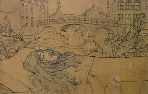 Huonekalut ja erilaiset esineet 1100- ja 1300-luvuilta tekijältä Fernand Khnopff