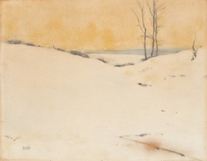 Lumessa, noin 1916 tekijältä Fernand Khnopff