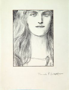Naisen pää, 1897 tekijältä Fernand Khnopff
