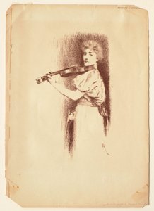 Viulua soittava nainen tekijältä Fernand Khnopff