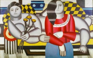 "Femme tenant des fleurs" (Nainen kukkia pitämässä) tekijältä Fernand Leger
