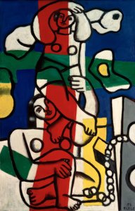 Moniväriset akrobaatit tekijältä Fernand Leger